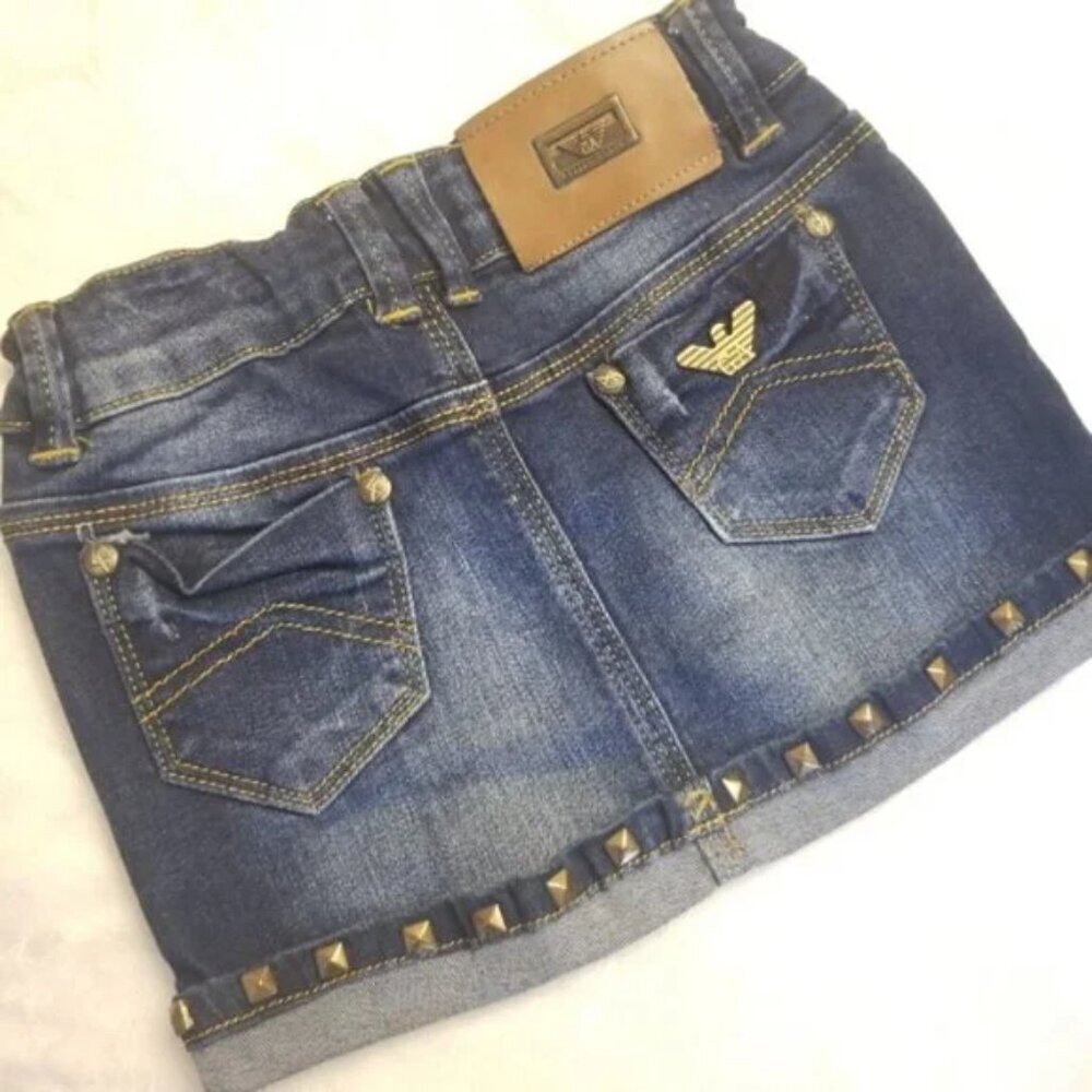 Armani Exchange studded toddler denim skirt toddler size 5 (D18)